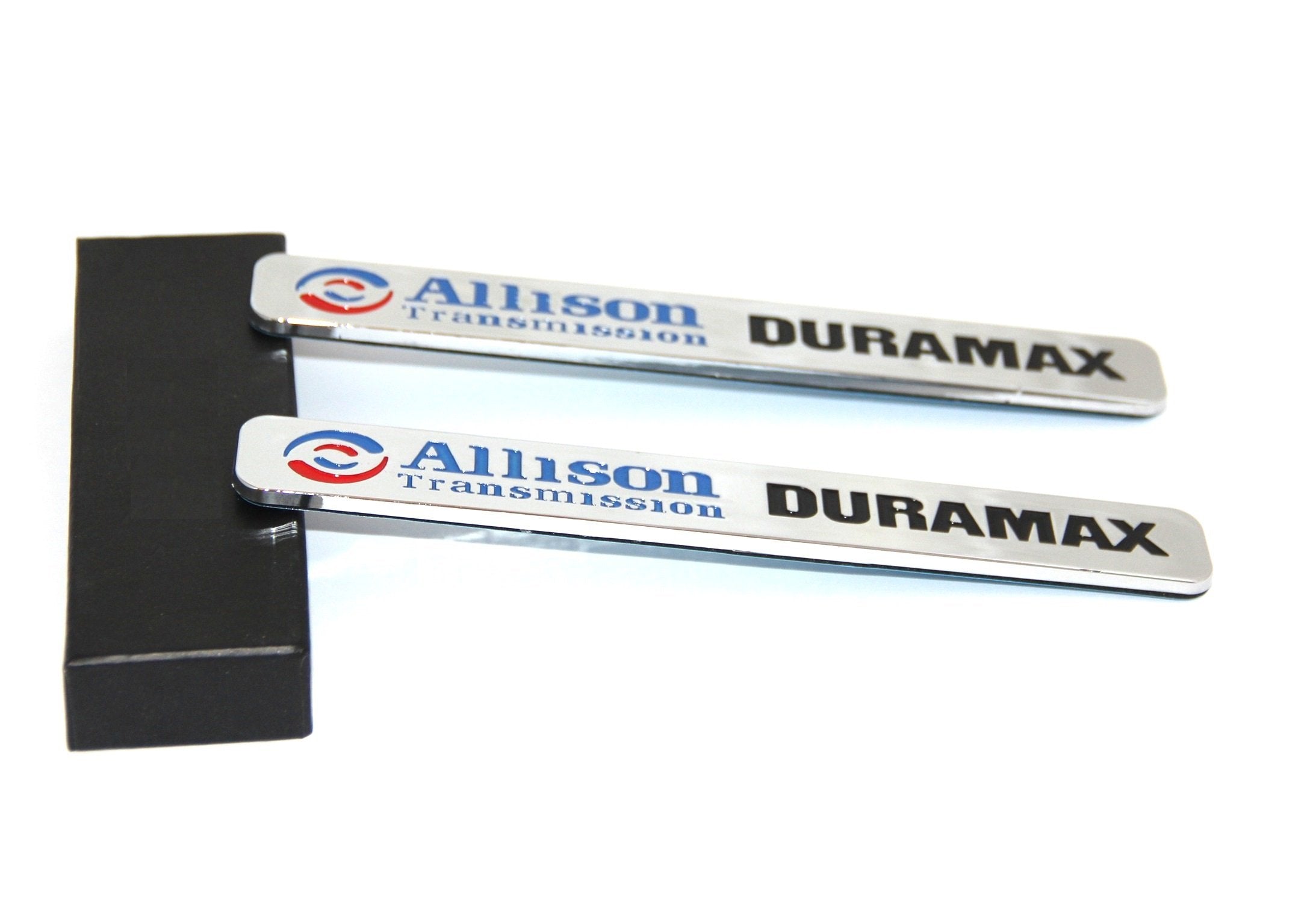 Yoaoo Duramax emblem in chrome black, 2-pack, designed for a secure Silverado fit.