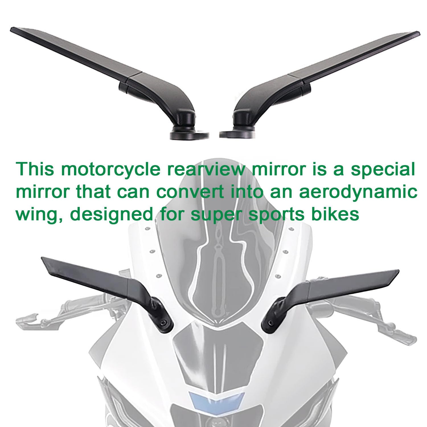 YOBEYI Wing rearview mirror for CBR1000RR with weather-resistant body.