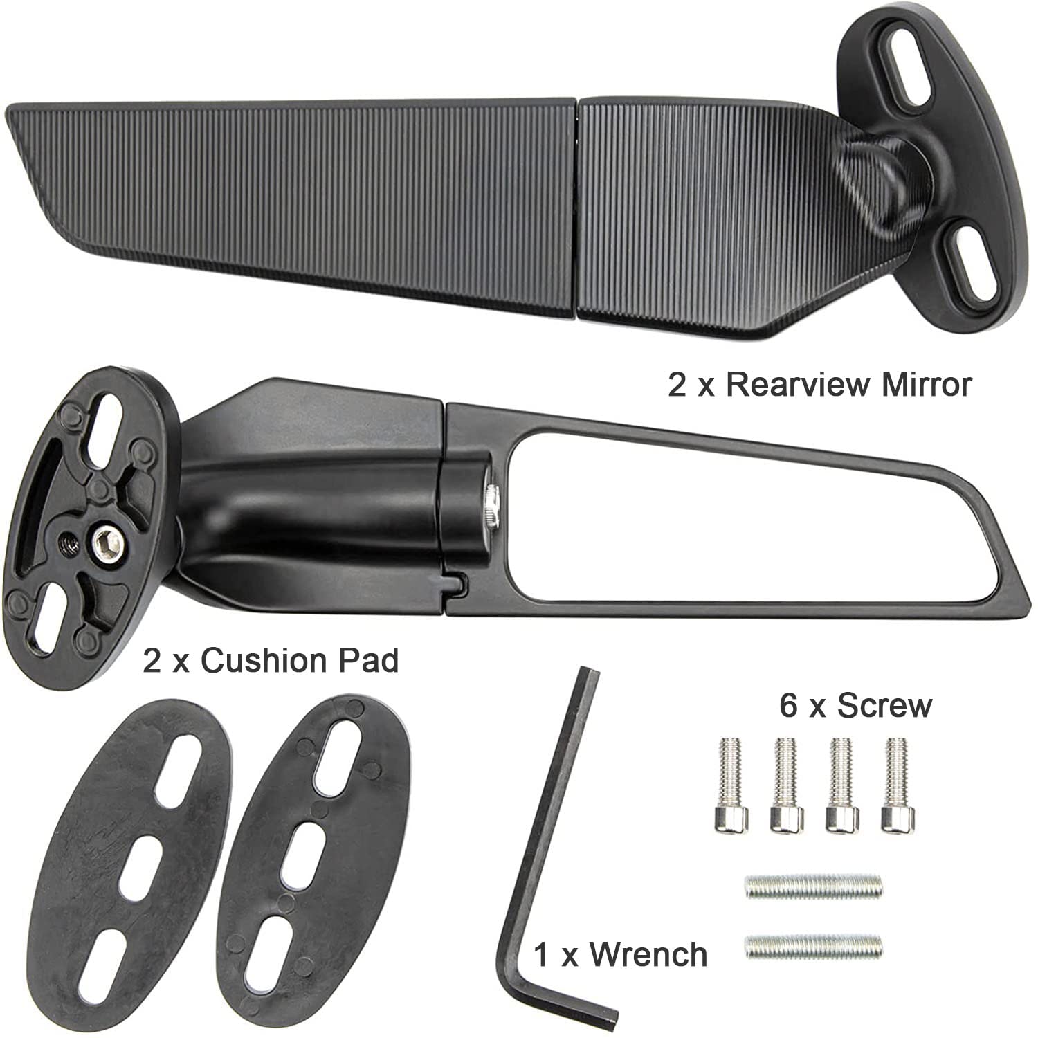 YOBEYI Wing rearview mirror for R1 with convex lens and broader vision.
