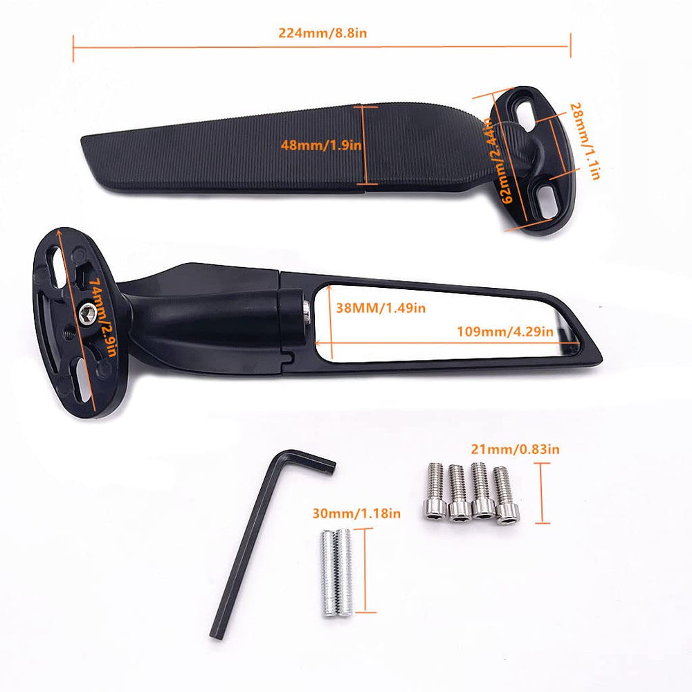 YOBEYI Wing rearview mirror for ZX6R with wide field and durable build.