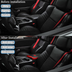 YOFAMO armrest cover installed in a Dodge Challenger interior