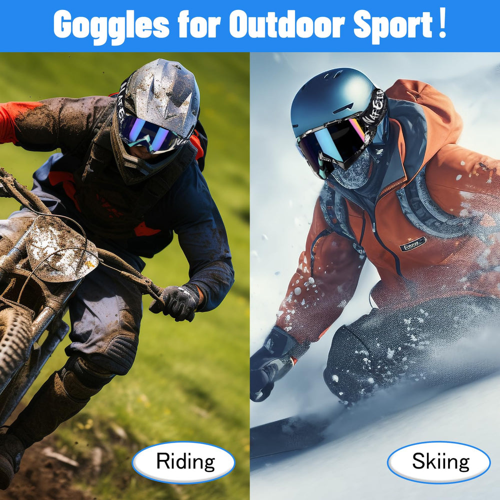 YOHOG dirt bike goggles fit over glasses with a soft, snug interior.