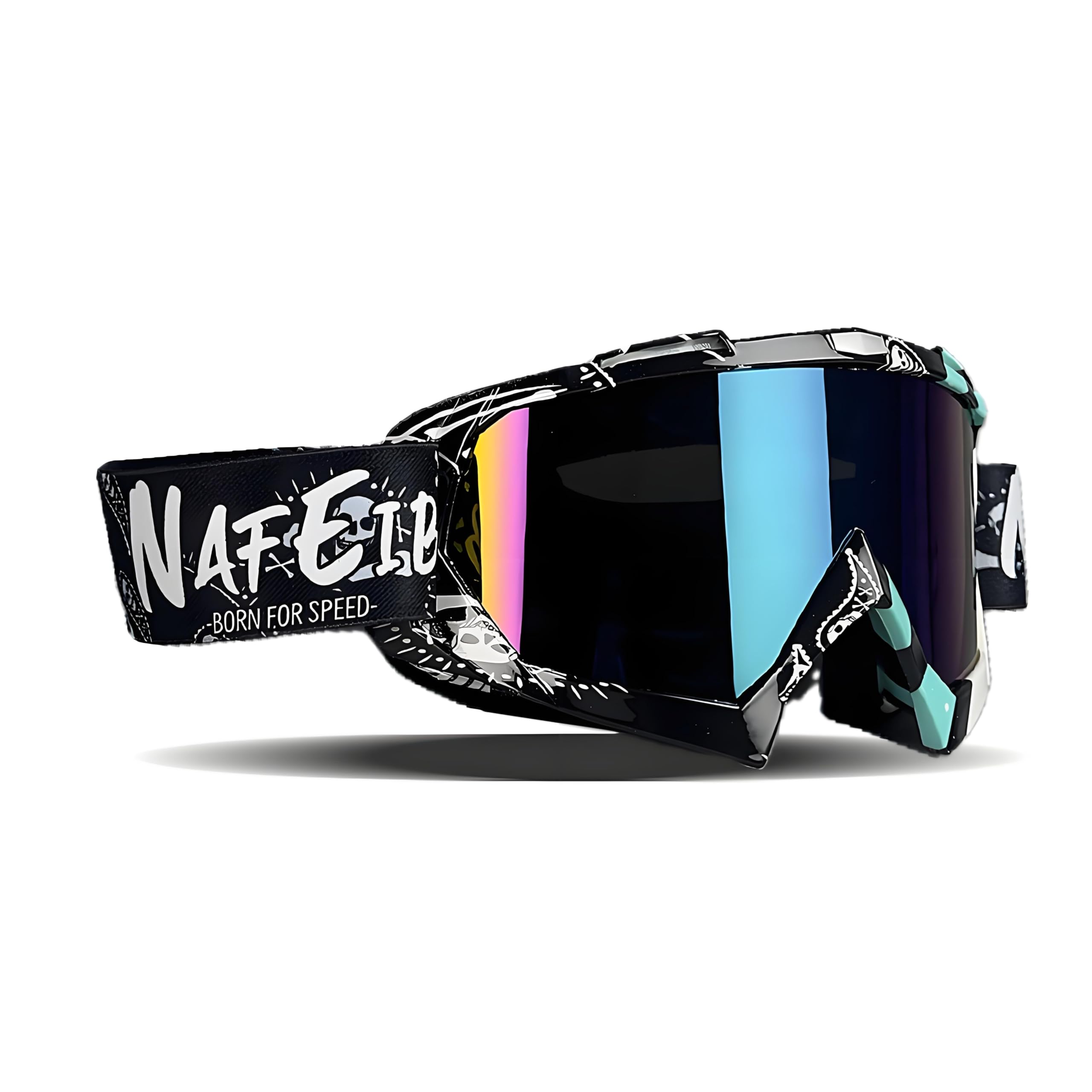 YOHOG dirt bike goggles with adjustable strap for a secure rider fit.