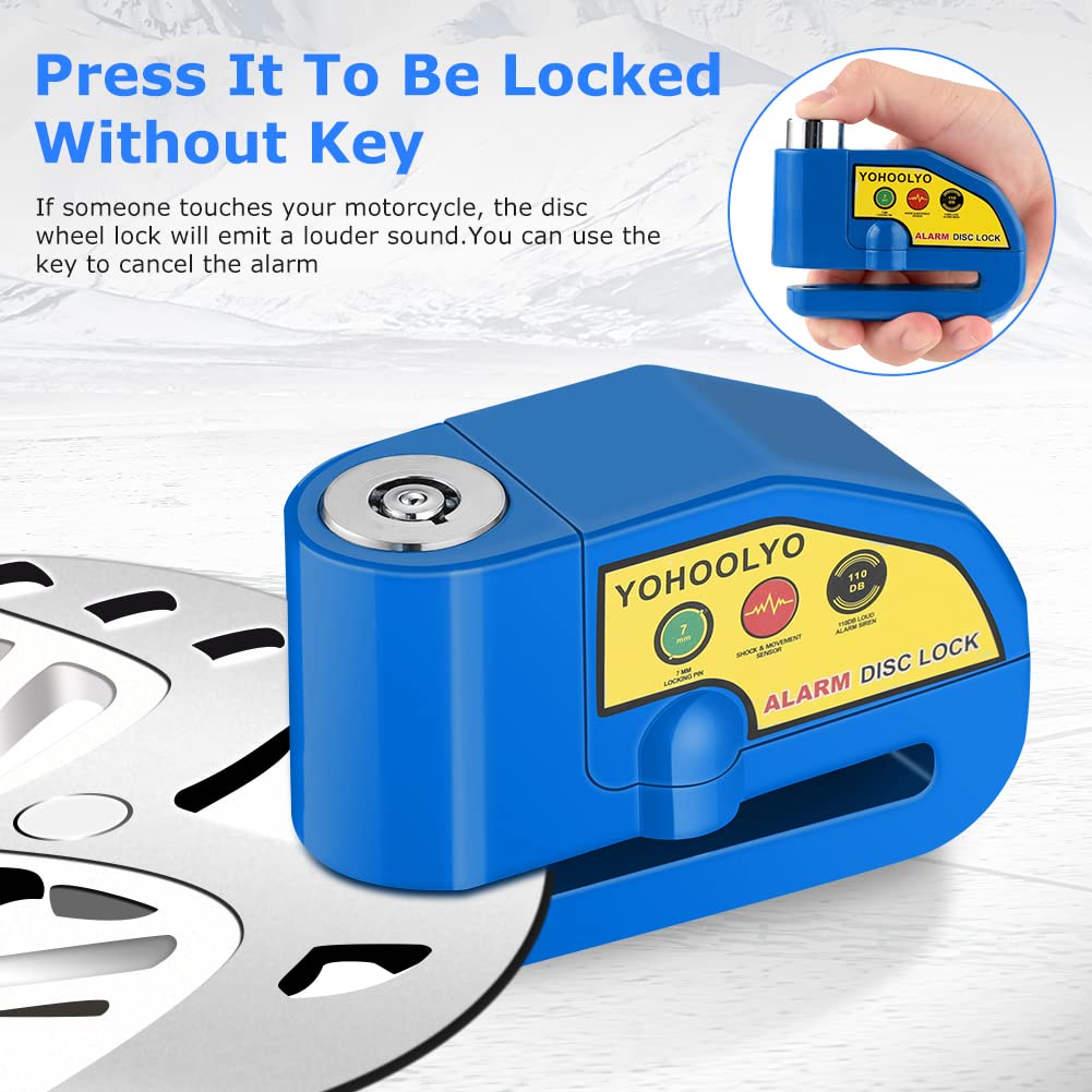 YOHOOLYO Alarm Disc Lock with 7mm pin highlights robust forged steel construction