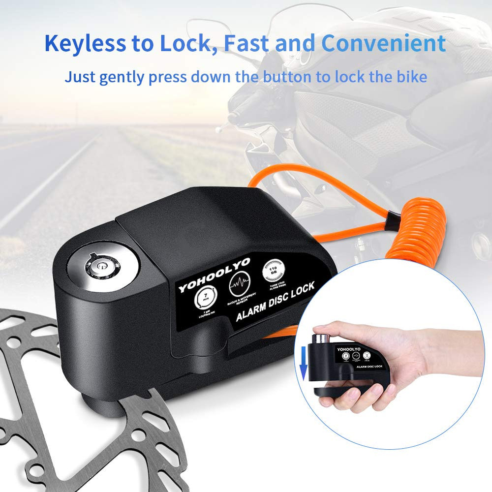 YOHOOLYO alarm disc lock dial setup demonstrating 360-degree pin positioning