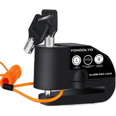 YOHOOLYO alarm disc lock front view showing strong deterrence with 110 dB alarm