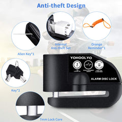 YOHOOLYO alarm disc lock side angle highlighting rugged metal construction