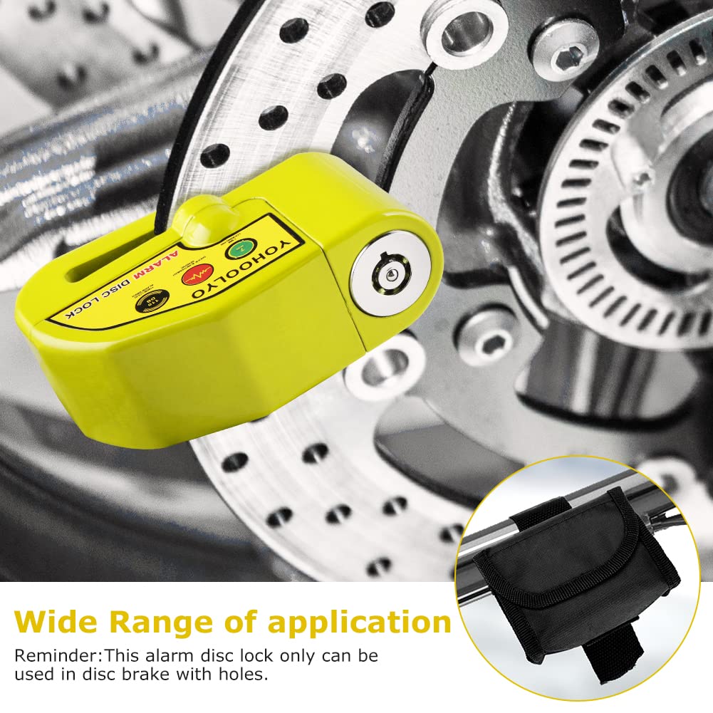 YOHOOLYO alarm disc lock with two keys offers backup access.