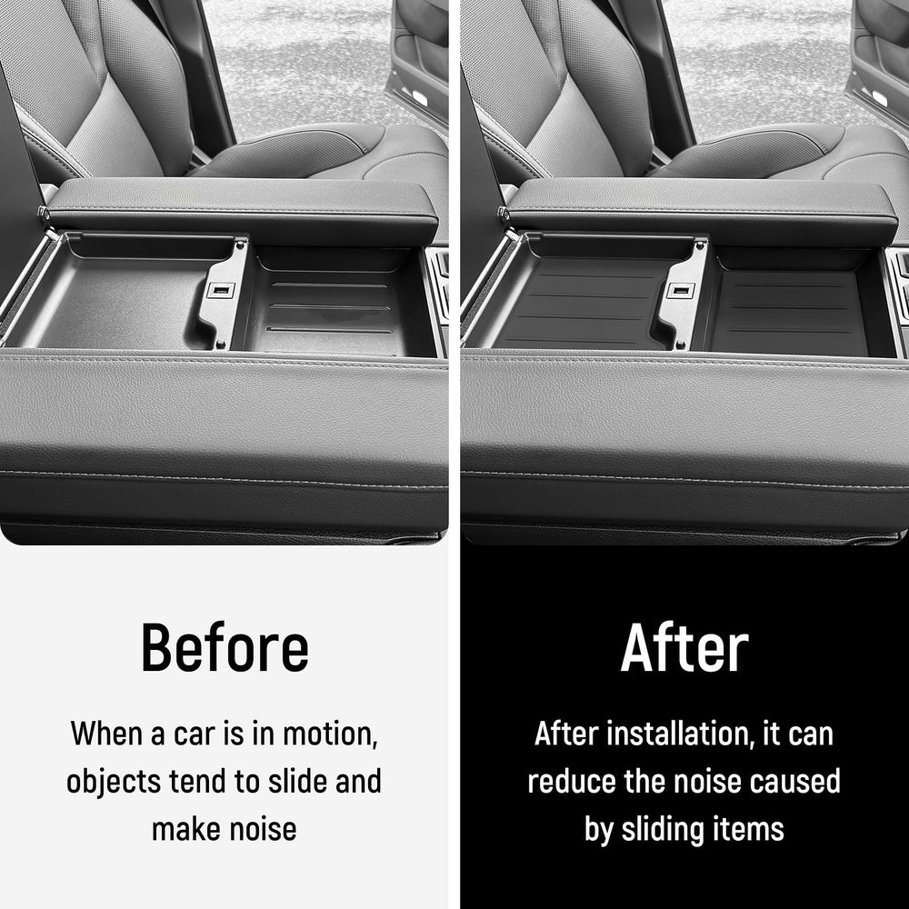 YOJOJOCO center-console liner features non-slip and shockproof properties to keep items secure.