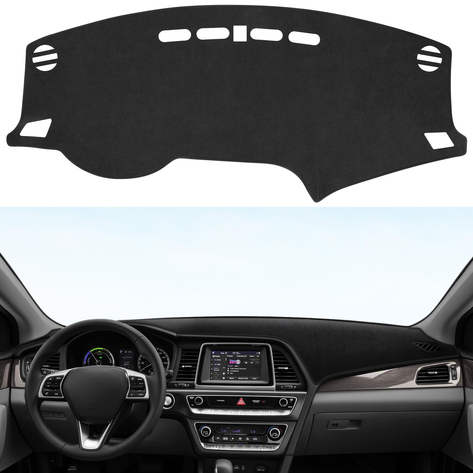 YOJOJOCO dash cover sunshield helps reduce glare for safer daytime driving.