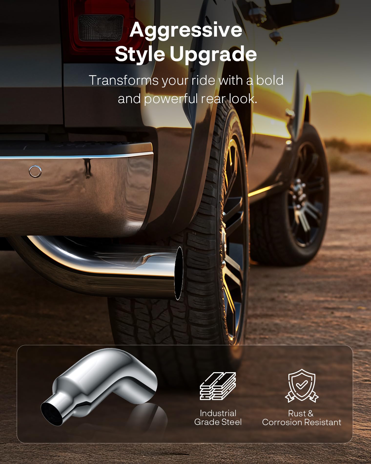 YOLANDO 23-inch long exhaust tip provides extended look and tone