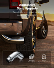 YOLANDO chrome-plated steel exhaust elbow resists rust for durability.
