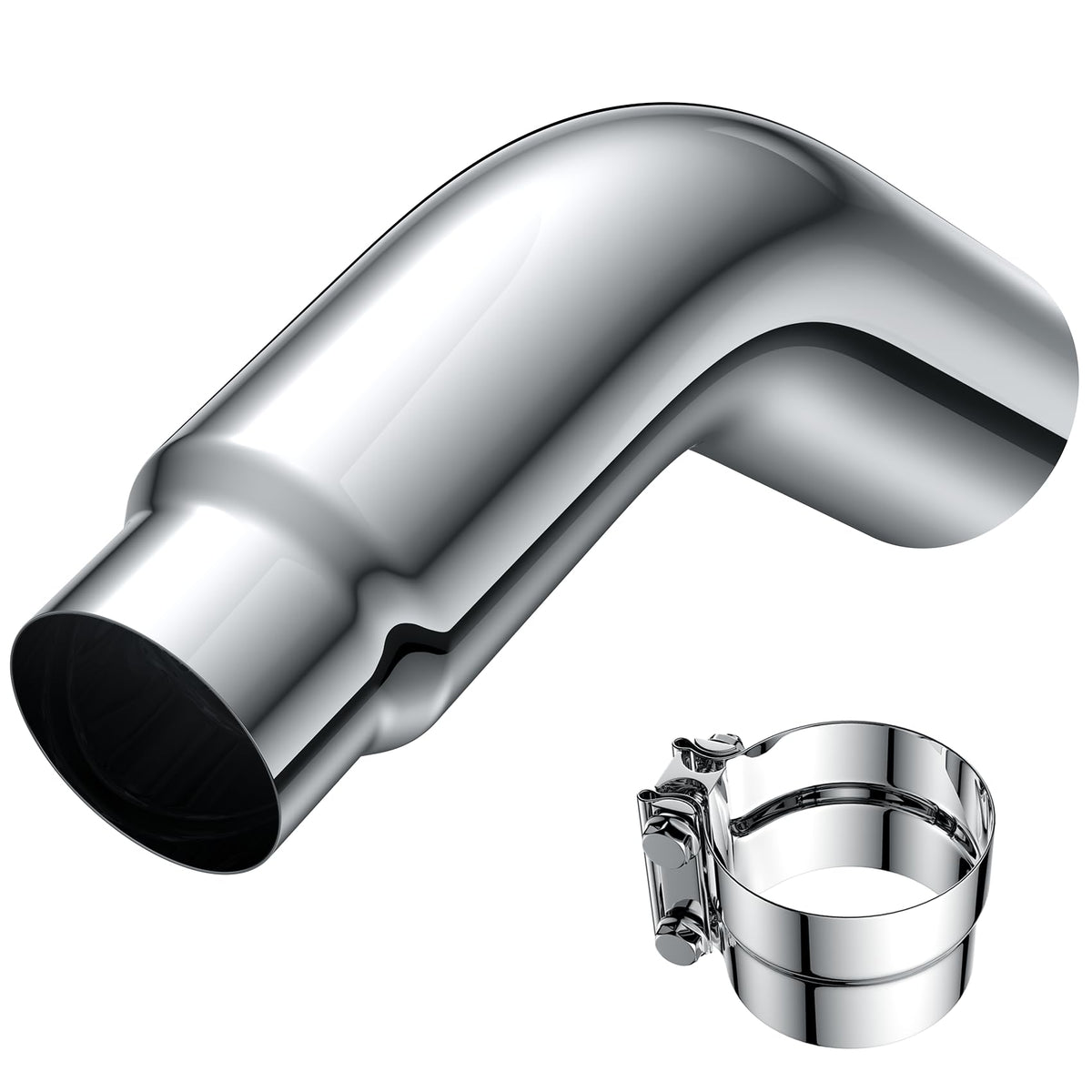 YOLANDO exhaust elbow 5 to 6 inch chrome for 5 inch inlet and 6 inch outlet