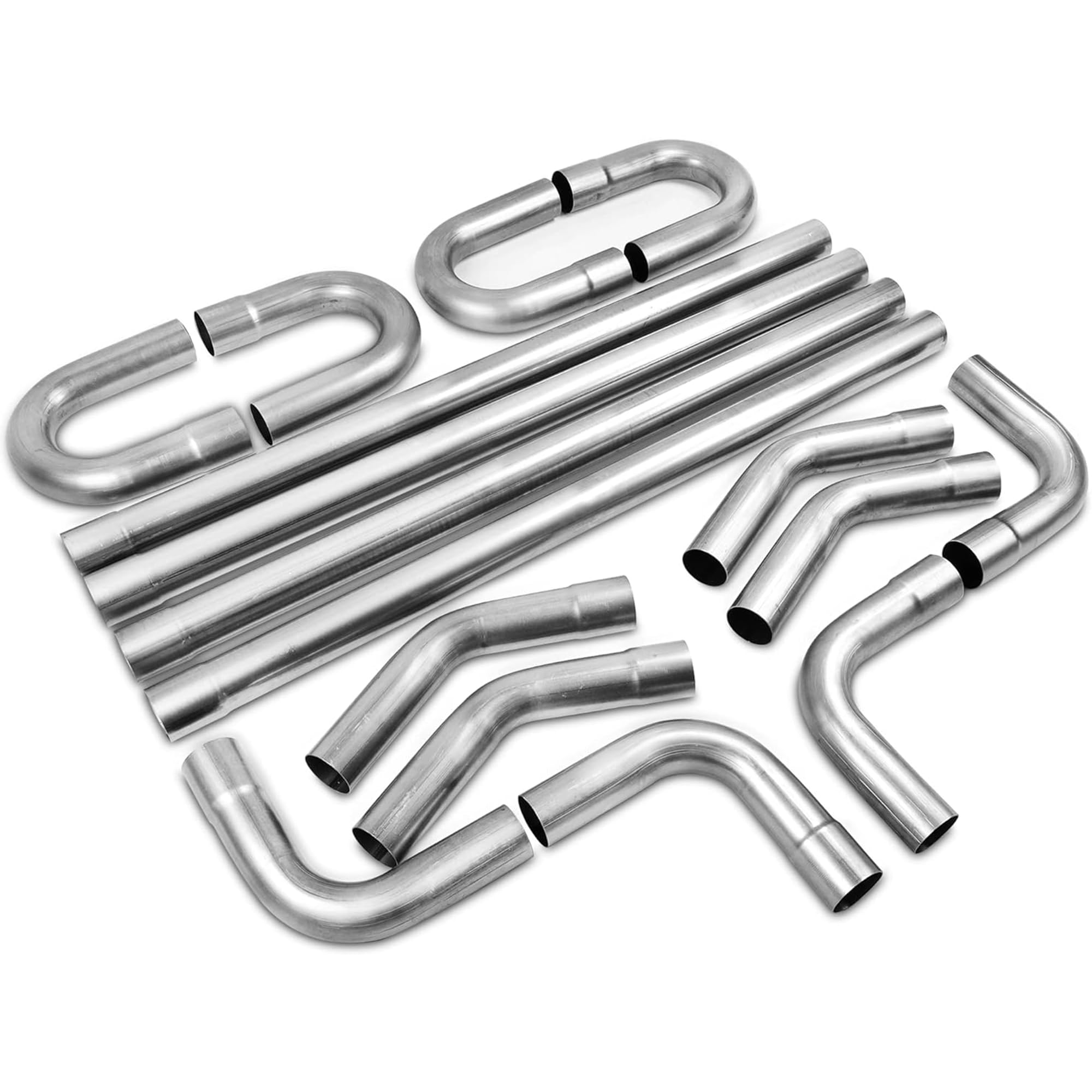 YOLANDO 2.5 inch stainless straight pipe with slip-fit for quick installation.