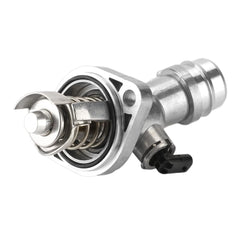 YOLLKY thermostat housing front view shows OE-style fit for reliable coolant control.