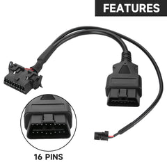 YOLLKY security bypass cable connecting to vehicle module for data access.