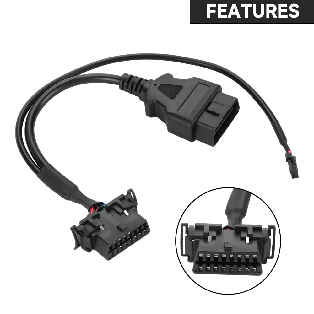 YOLLKY OBD2 cable close-up shows durable material and precise fit.