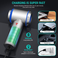 Yomile 9000mAh battery powers up to 40 minutes of cordless cleaning.