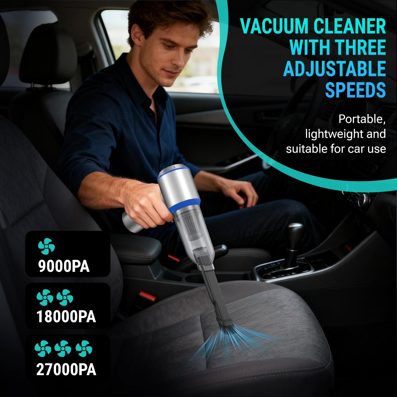 Yomile air duster at 250,000 RPM blasts dust from keys and electronics.