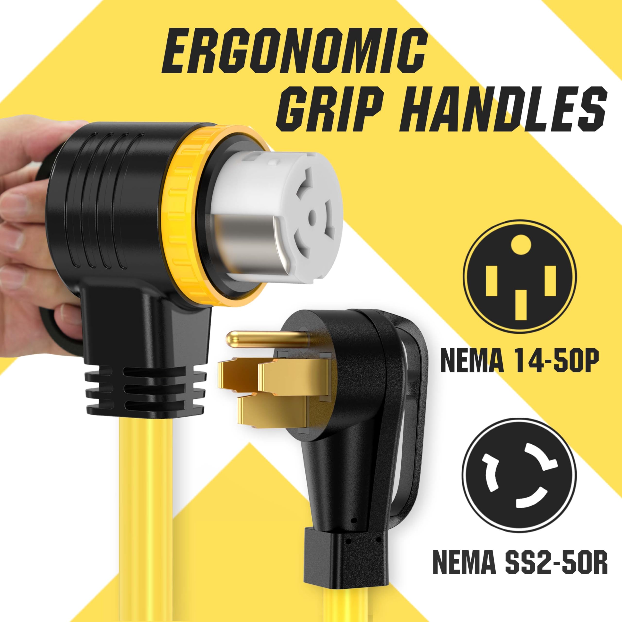 YOMILINK 90-degree grip plug enables easy plugging and unplugging.