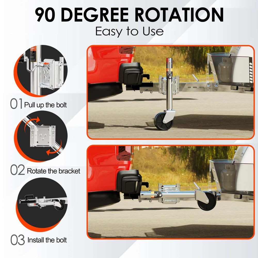 YOMILINK sturdy PP tire on trailer jack navigates rough terrain without sinking