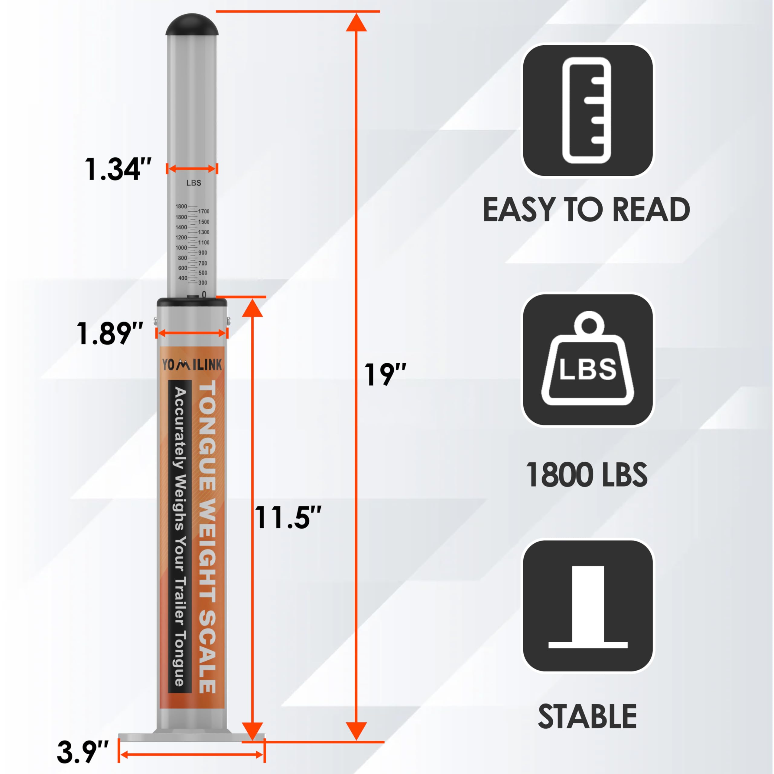 YOMILINK Tongue Weight Scale weather resistant coating withstands outdoor conditions