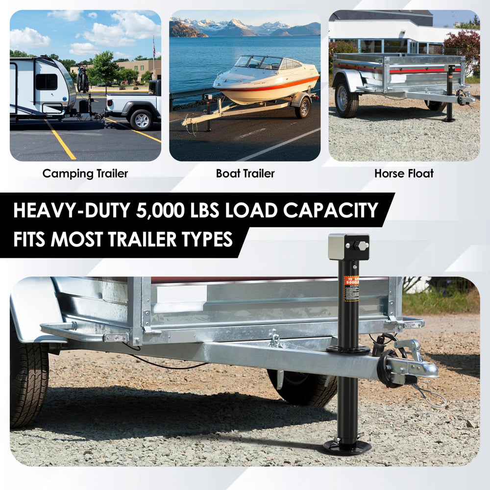 YOMILINK A-frame trailer jack shown in assembly for RV and utility trailers
