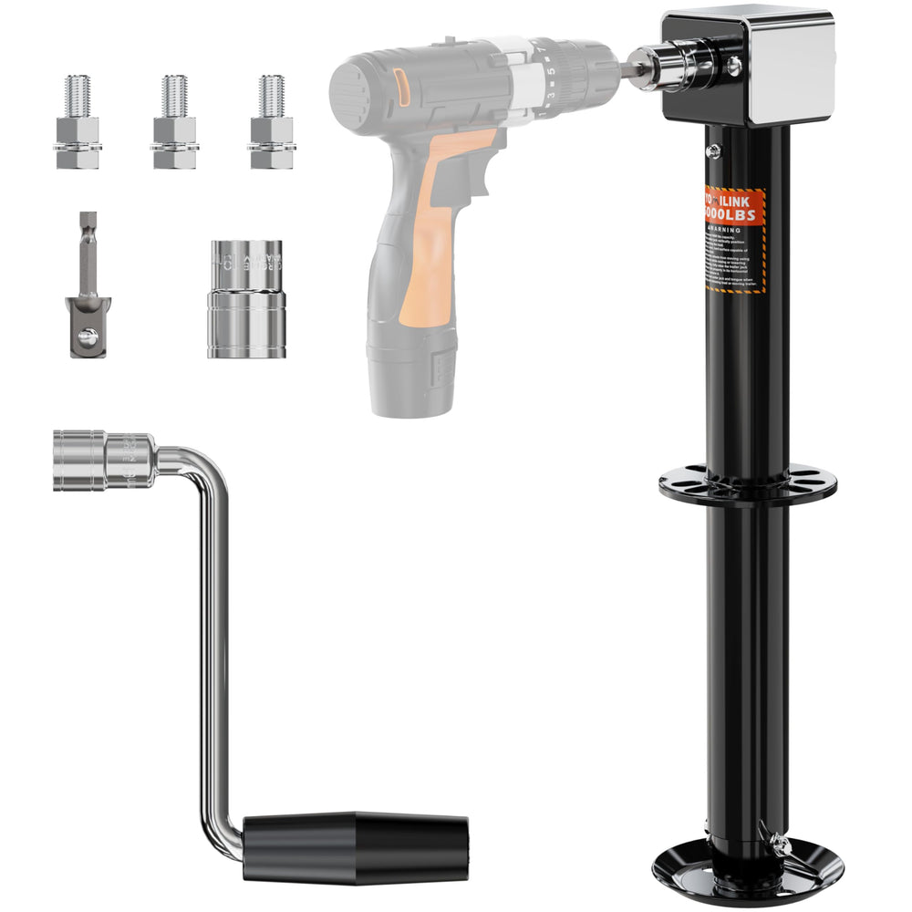 YOMILINK Upgrade 5000 lb trailer jack with 23-inch travel for level loads