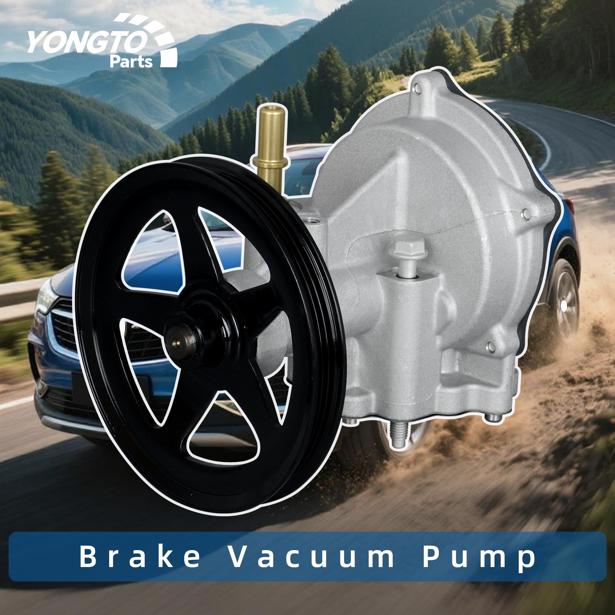 Yongtoparts brake vacuum pump side profile highlighting durable seals for long life