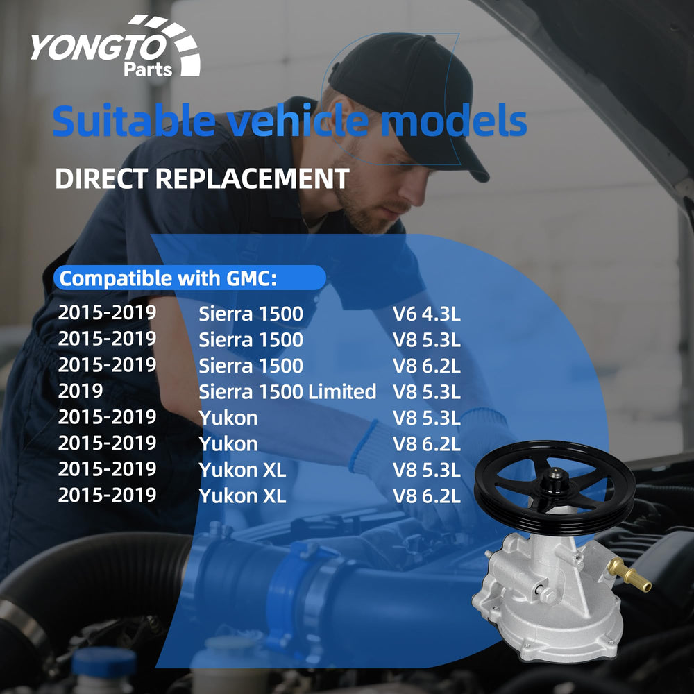 Yongtoparts brake vacuum pump under-hood installation ready image suggests simple swap