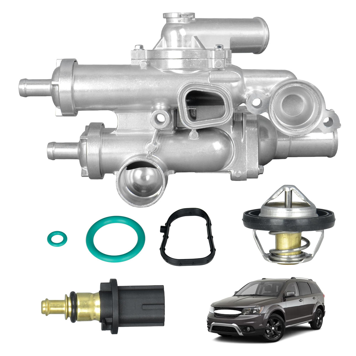 Yongtoparts aluminium thermostat housing assembly for engine cooling efficiency