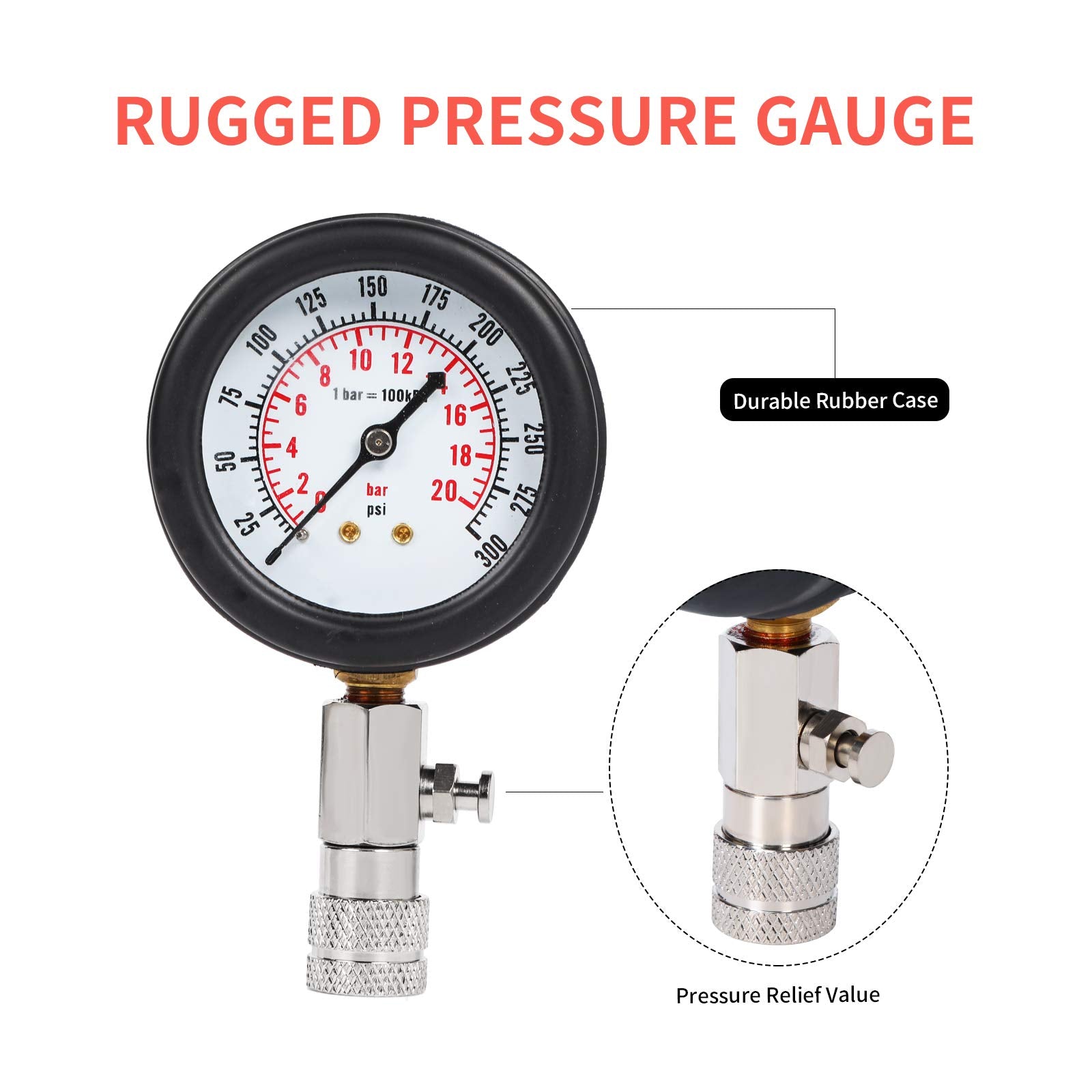 Yonligonju red-dial gauge with clear pressure readings