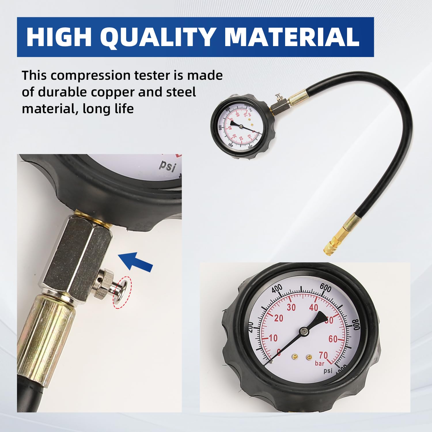 Yonligonju diesel compression dial 80mm readout for clear cylinder pressure readings