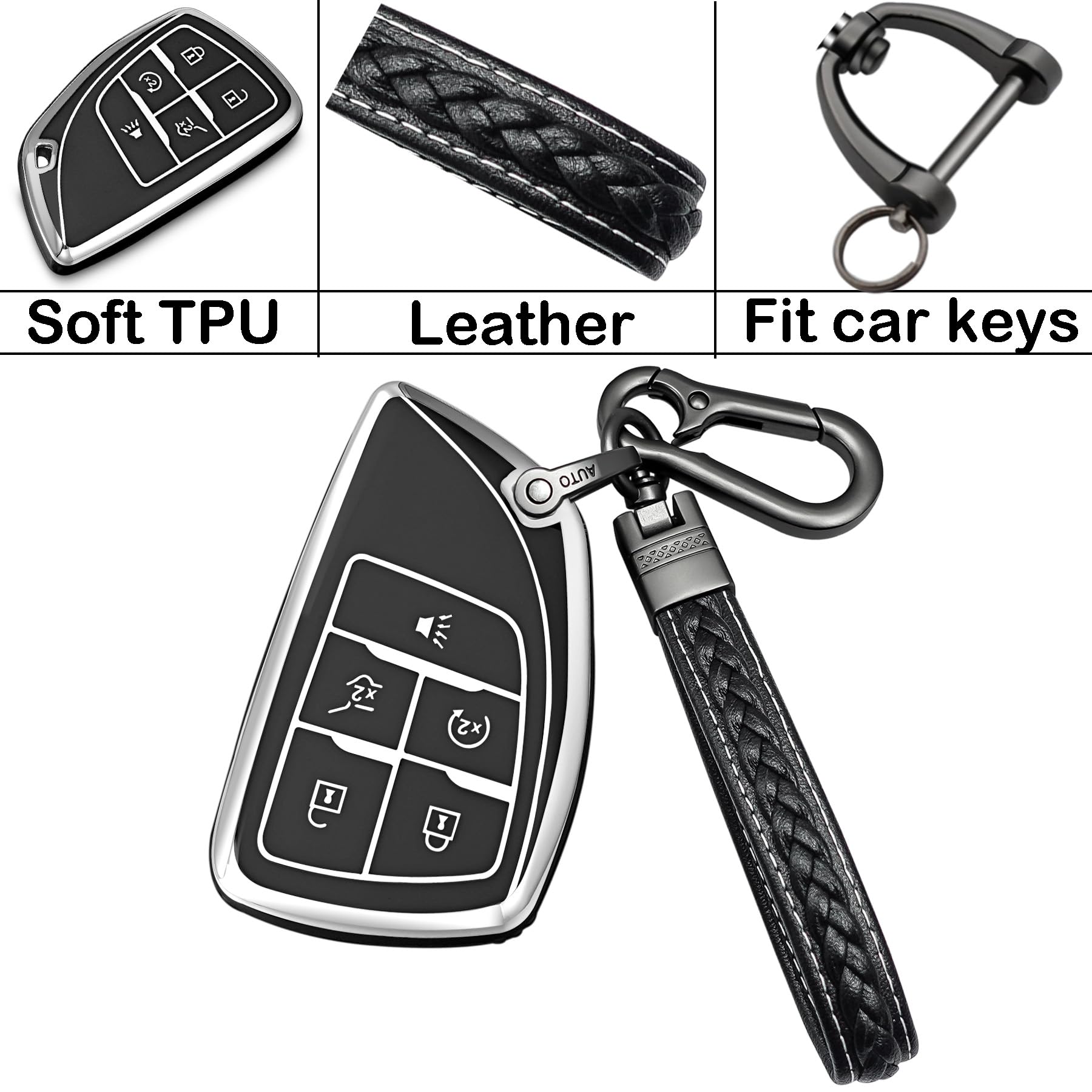 Yonmcfn 5-button remote keychain for Silverado and Sierra.