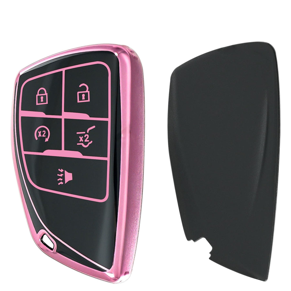 Yonmcfn TPU protective keycase in pink guards the 5-button remote for everyday use.