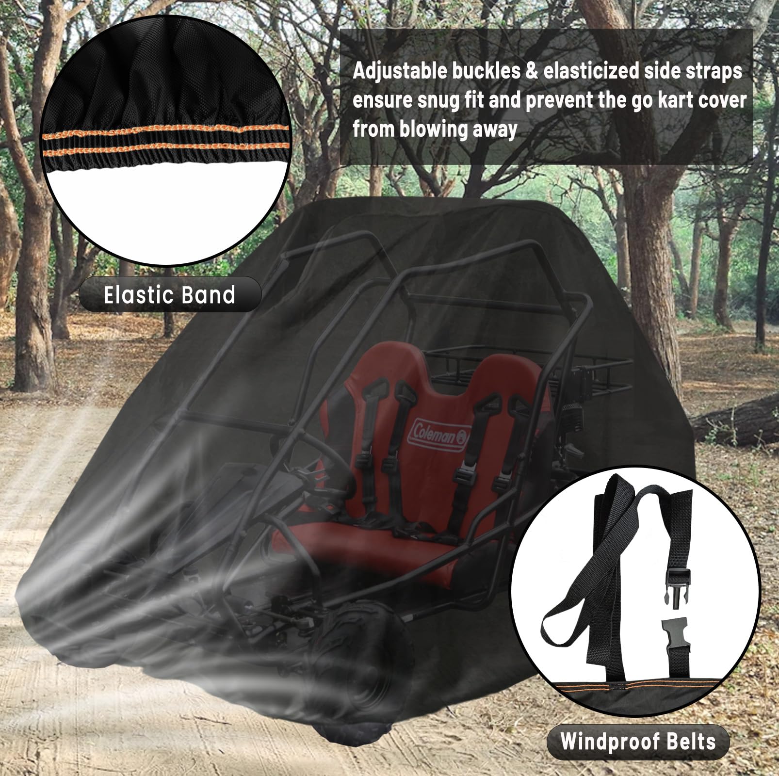 YONQIFON go kart cover windproof-seams keeps your kart secure during storage.