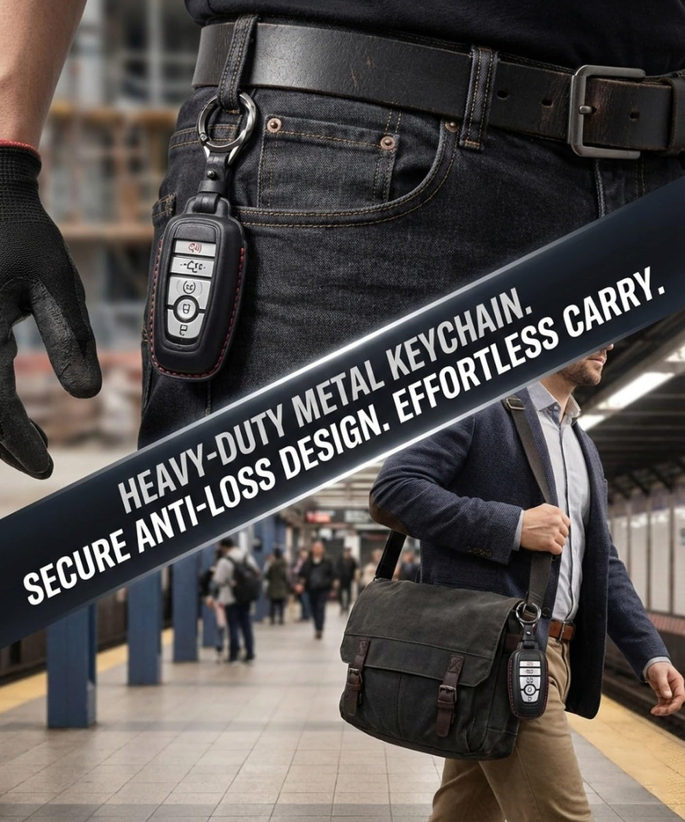 YONUFI crazy horse leather close-up highlighting durable tactile material for daily carry