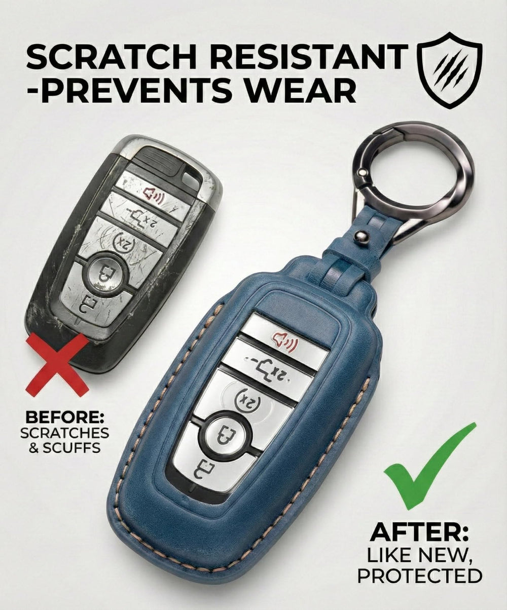 YONUFI Ford key fob cover blue open slot for easy key access