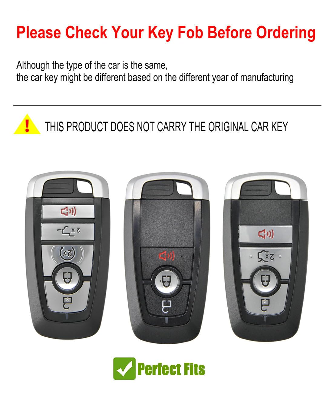 YONUFI Ford key fob cover blue side profile showing slim fit