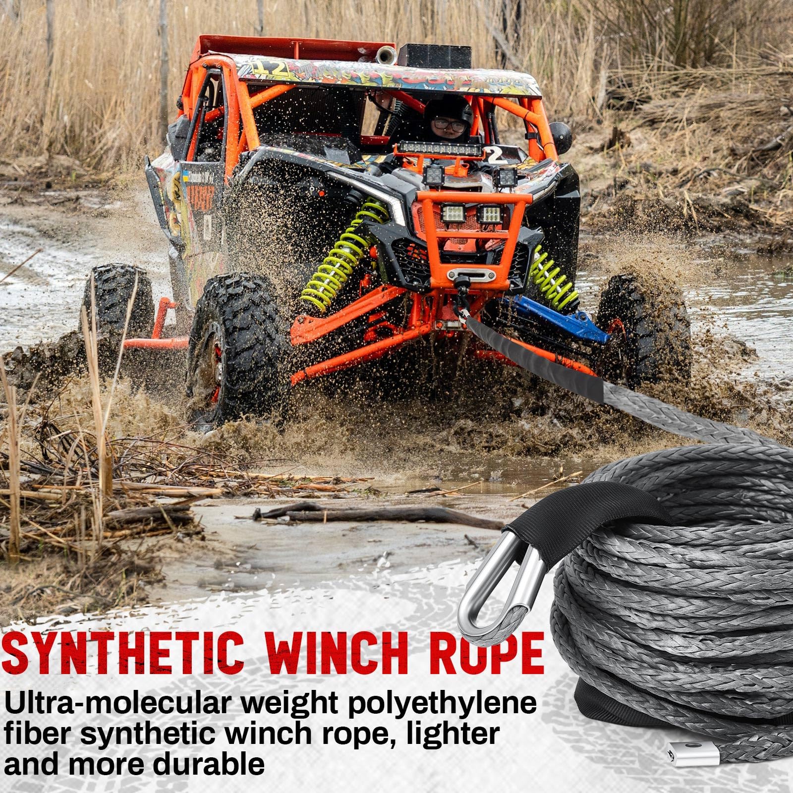 UHMWPE high-strength Yoojahow rope in gray for reliable performance under load.