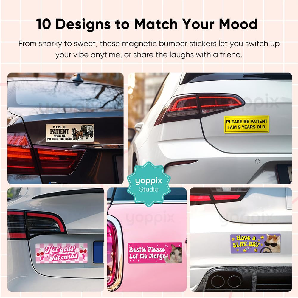 YOPPIX bumper magnet design 6: perfect lighthearted gift for road trips