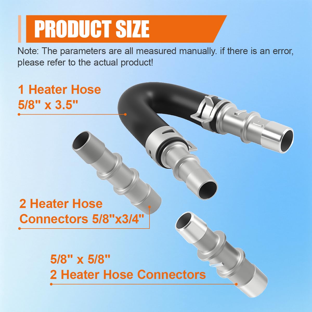 YoRise 5/8-inch and 3/4-inch hose connectors shown for secure, low-leak seals