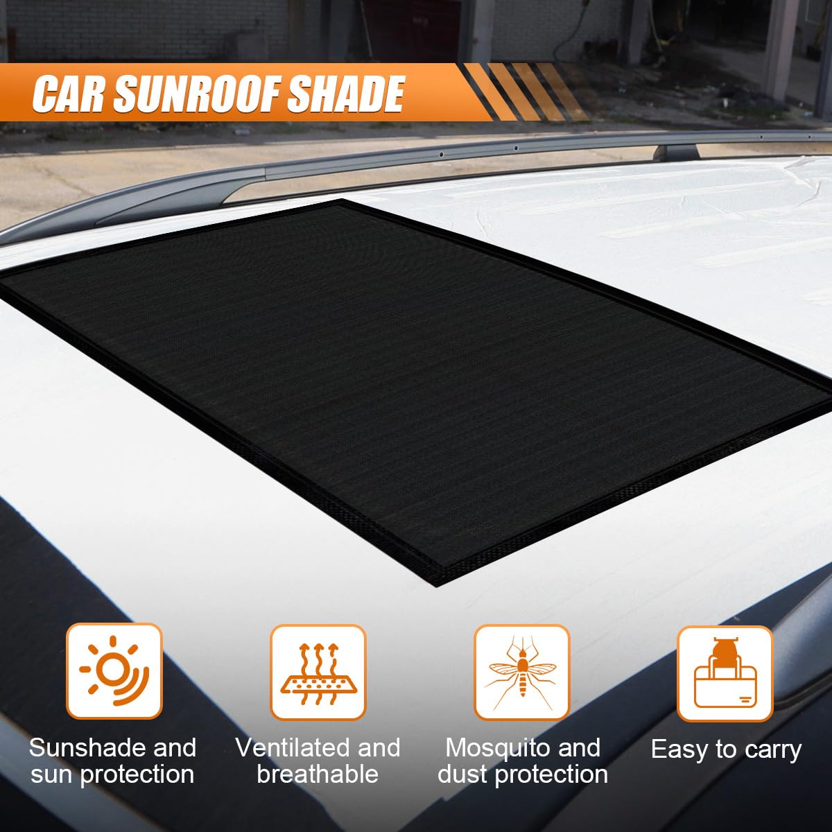 YoRise foldable sunshade stored in its compact storage bag.