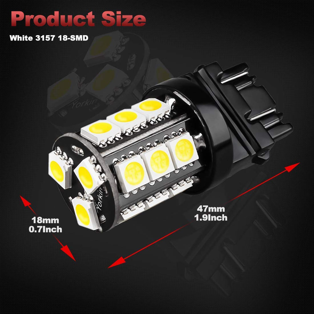 Yorkim 3157 LED bulb turn signal enhances signaling with bright, quick response.