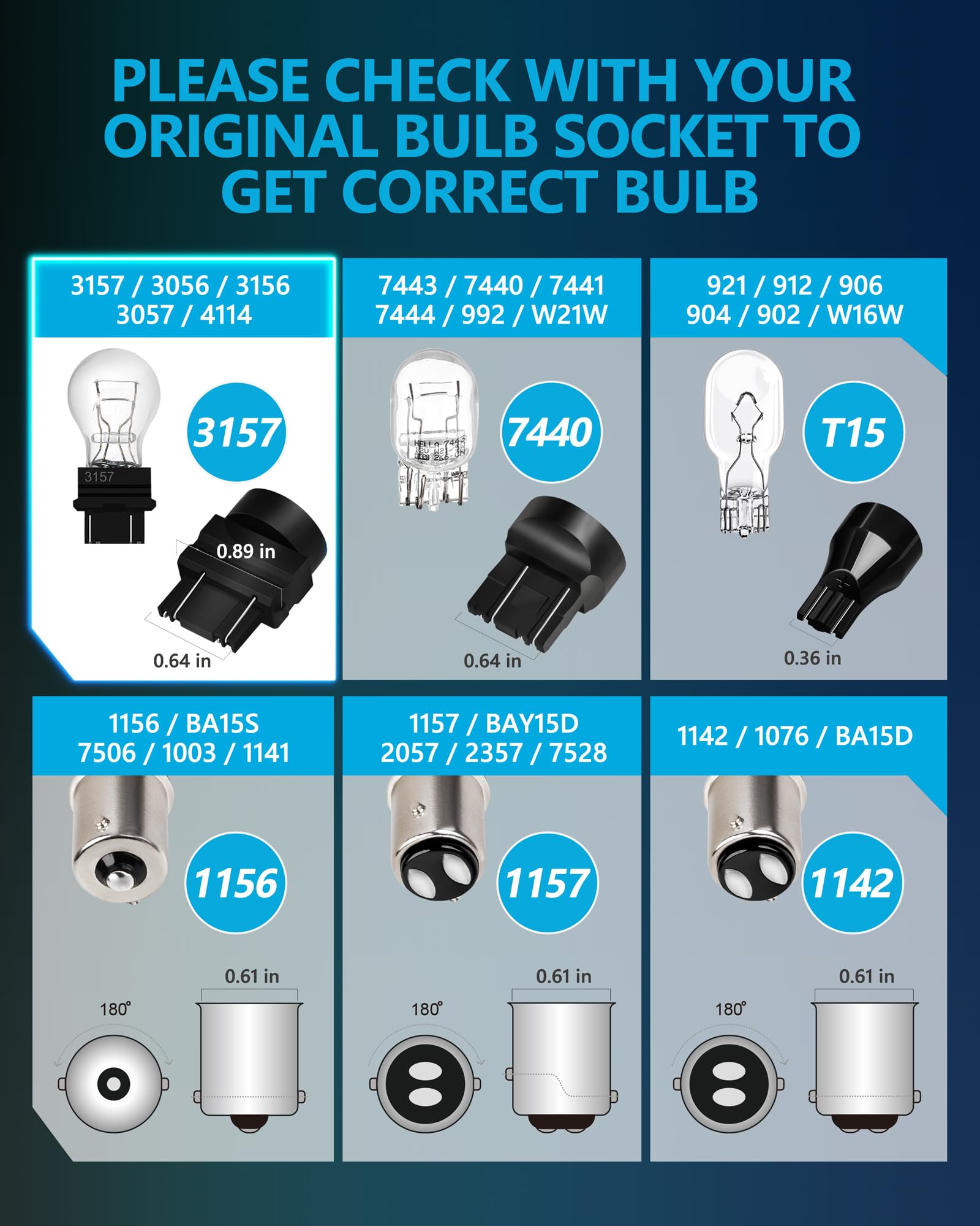 Yorkim 3157 LED bulbs 4-pack for multiple light functions