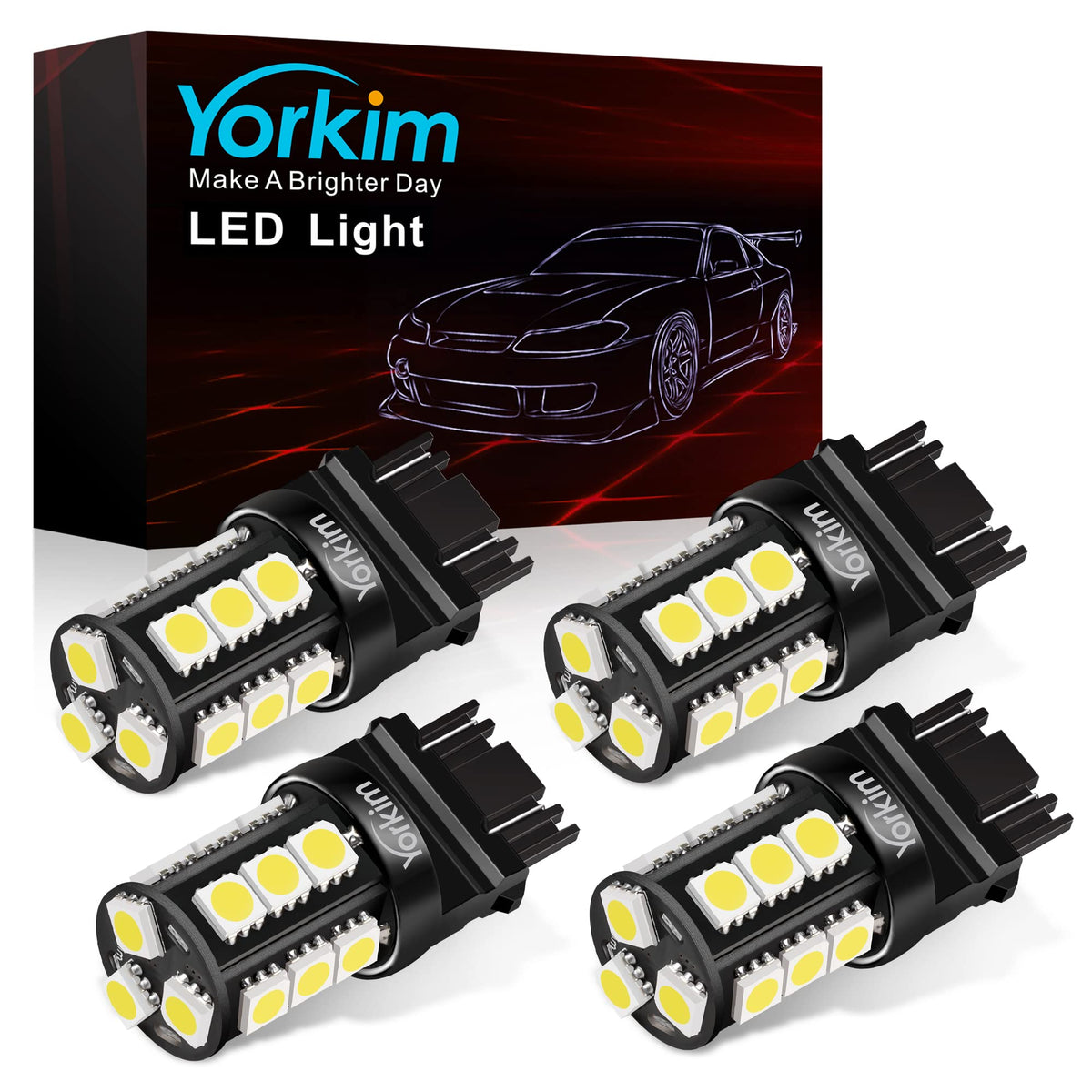 Yorkim 3157 LED bulb delivering brake-light brightness for safer signaling on the road