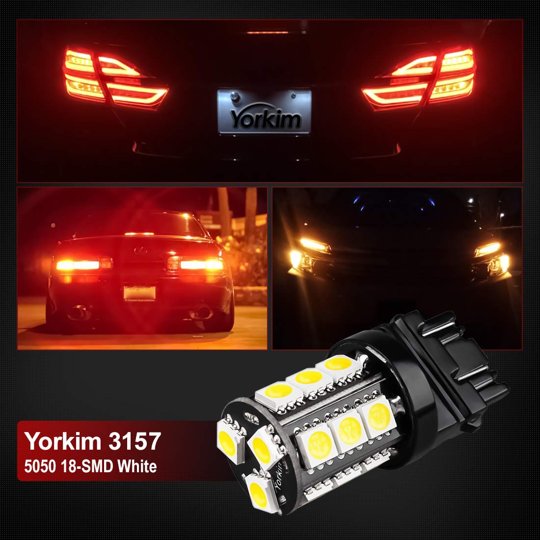 Yorkim 3157 LED bulbs with plug-and-play installation