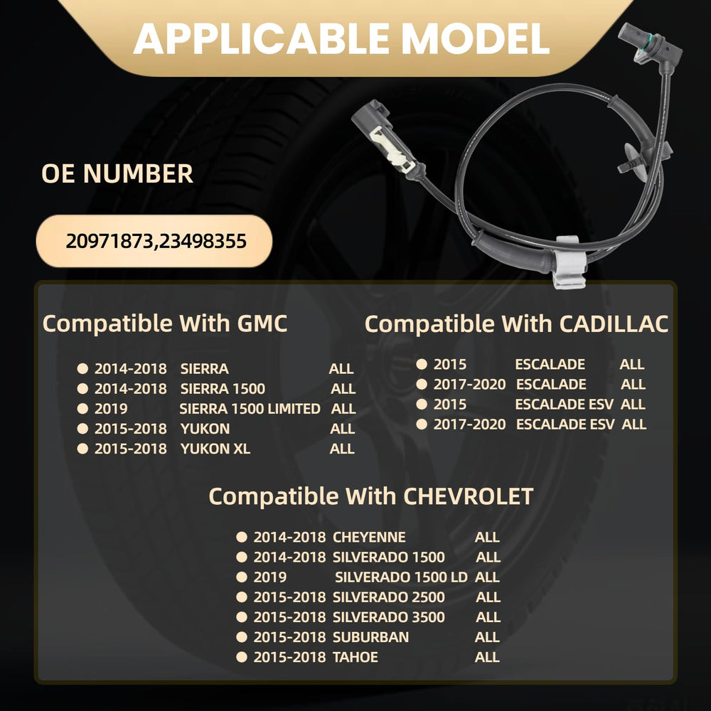 YOSTIPARTS ABS wheel speed sensor rear view, supports consistent speed readings.