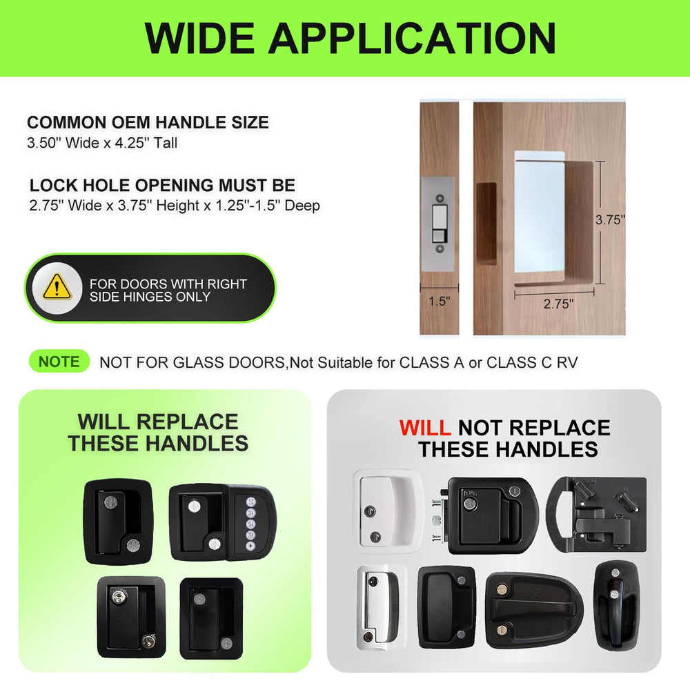 Young Voo camper door handle latch suitable for travel trailers