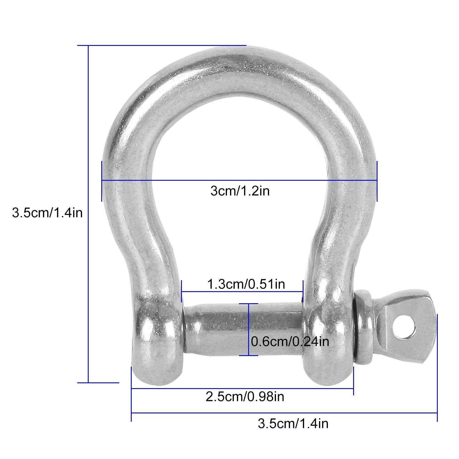 YOUNTHYE heavy-duty bow shackle in corrosion-resistant stainless steel
